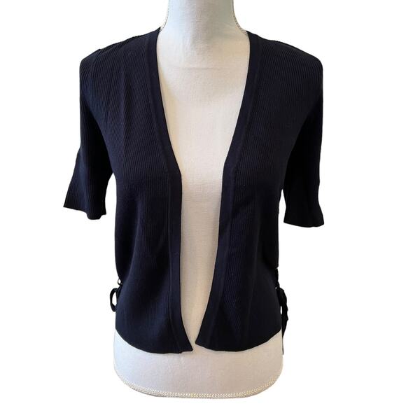 Carmen Marc Valvo Summer Cardigan Sweater Navy Blue S - Picture 1 of 7